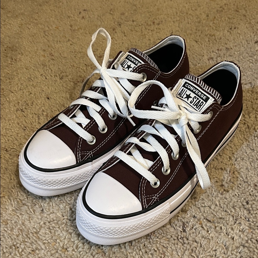 Brand New Converse All Star Brown Canvas Sneakers
